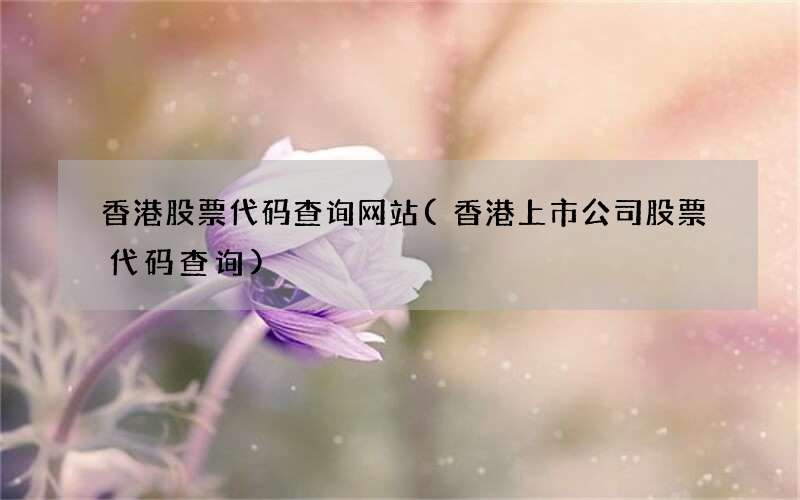香港股票代码查询网站：助力投资者便捷获取股票代码及信息